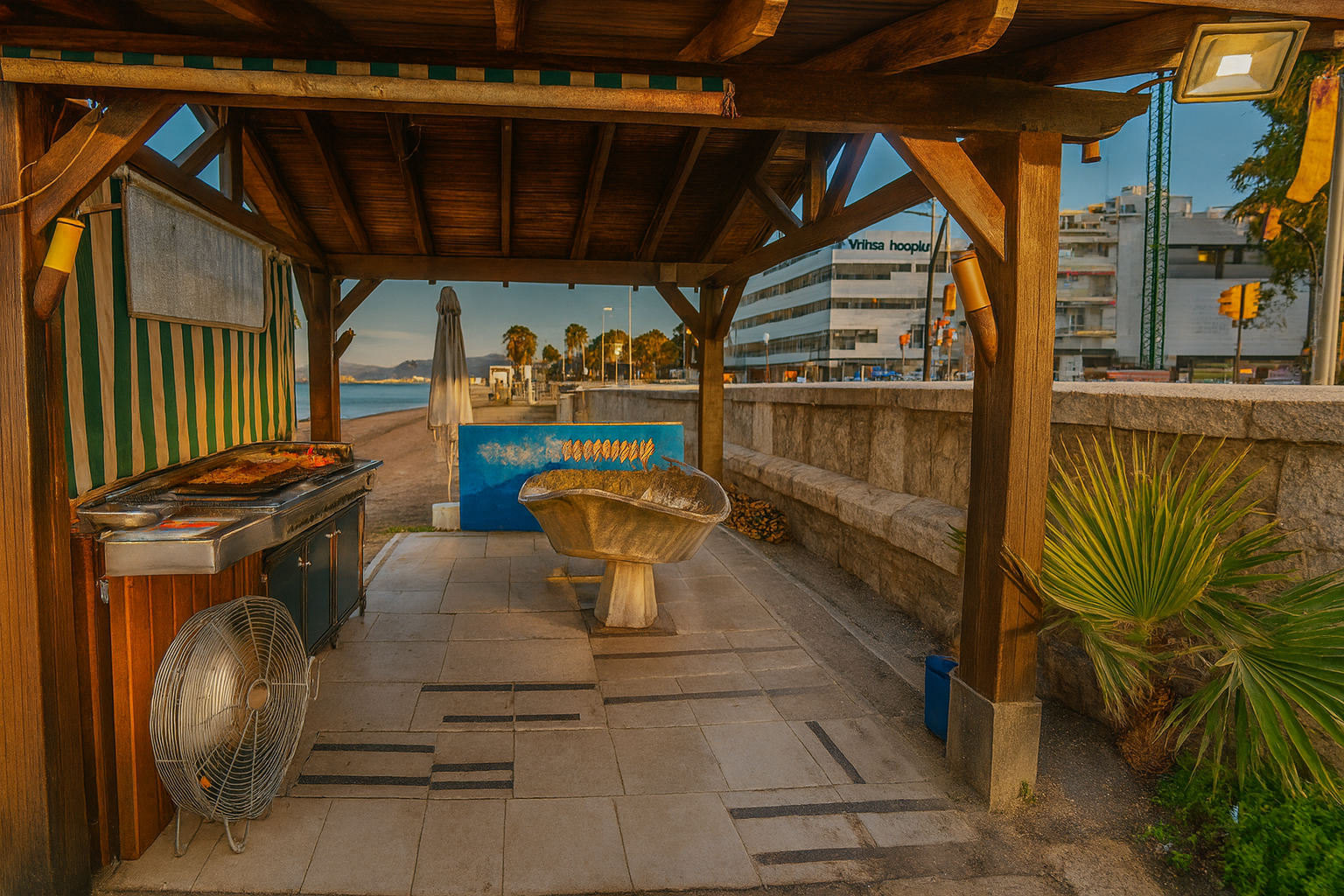 Espeto de sardinas, la mejor opción para comer bien y barato en Málaga en Chiringuito Picasso.