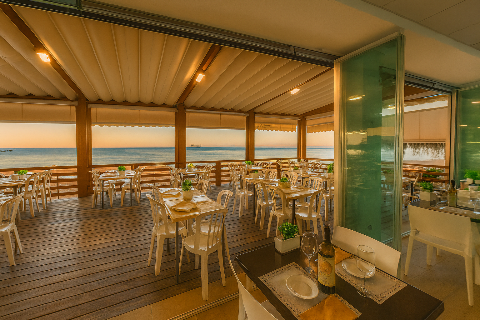 Botón de reserva online para reservar mesa en un chiringuito de Málaga. Mesa preparada en Chiringuito Picasso.