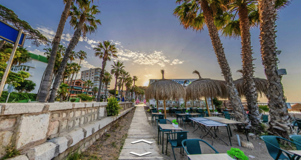 Vista de chiringuito picasso desde la terraza